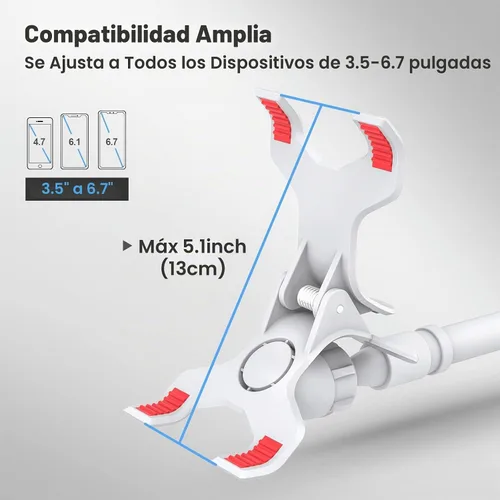 Vista 3 de Soporte para Teléfono Celular de Cuello de Cisne, Soporte Universal Flexible 360 para Teléfono, Soporte Perezoso con Abrazadera de Brazos Largos