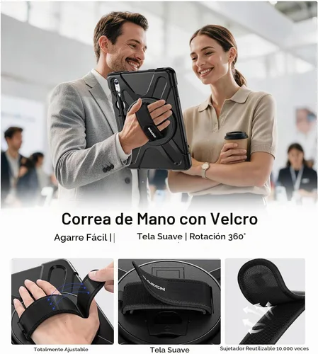 Vista 3 de Funda para Samsung Galaxy Tab S10 Lite/S10 FE/S9 FE 10.9" y S9/S8/S7 11" A01-negro