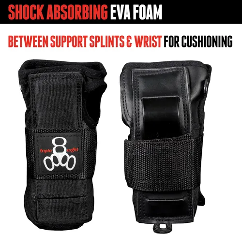 Vista 5 de Triple Eight WRISTSAVER II Wrist Guards, Black – Ideal for Skateboarding, in-line Skating, and Roller Skating