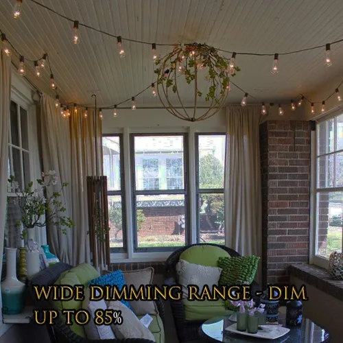 Vista 5 de Spacenight Tira de luces para exteriores de 30 pies con 25+2 bombillas de filamento LED de repuesto, regulables, inastillables, impermeables