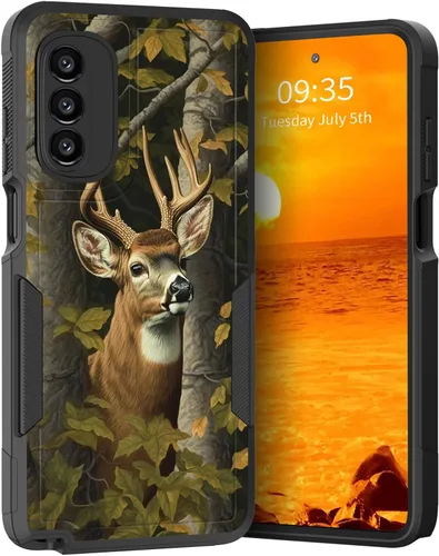 Vista 101 de para Moto G Play 4G 2024, funda de dos capas híbrida resistente y a prueba de golpes, PC duro + silicona suave protectora para Motorola Moto G Play