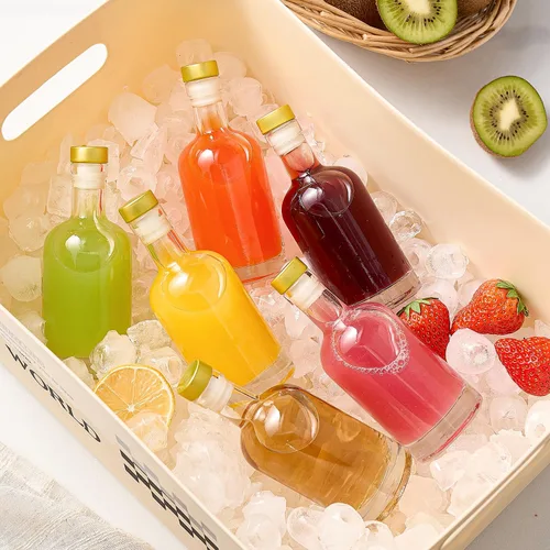 Vista 9 de Danmu Paquete de 20 botellas de vidrio con tapas herméticas de 6 onzas a prueba de fugas, botellas de vidrio de base gruesa con corcho para salsa