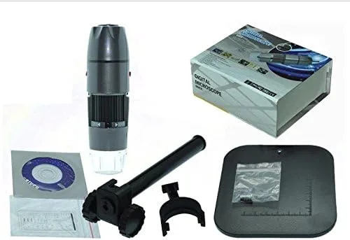 Vista 6 de BANGWEIER Microscopio digital USB portátil 20X ~ 800X aumento mini microscopio cámara lupa con soporte