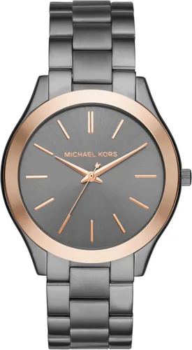 Vista 7 de Michael Kors Reloj de gran tamaño Slim Runway para hombre, reloj de acero inoxidable para hombres