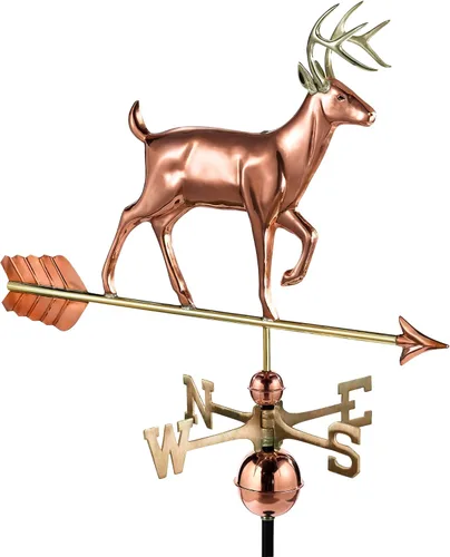 Good Directions Veleta blanca de cola / ciervo, cobre puro, techo, decoración de techo, vida silvestre