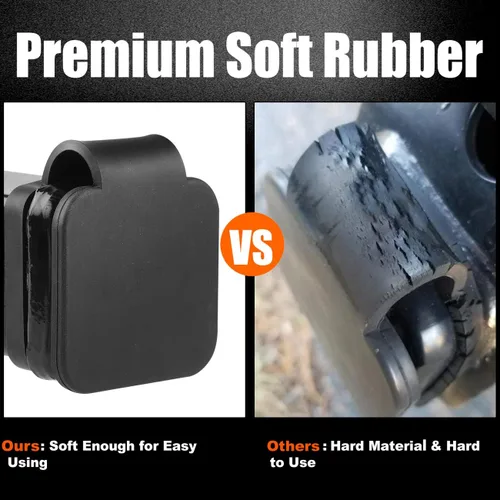 Vista 2 de Cubierta de enganche de remolque de 2 pulgadas, goma suave y resistente, protege el tubo de enganche, fácil de instalar, ajuste universal por