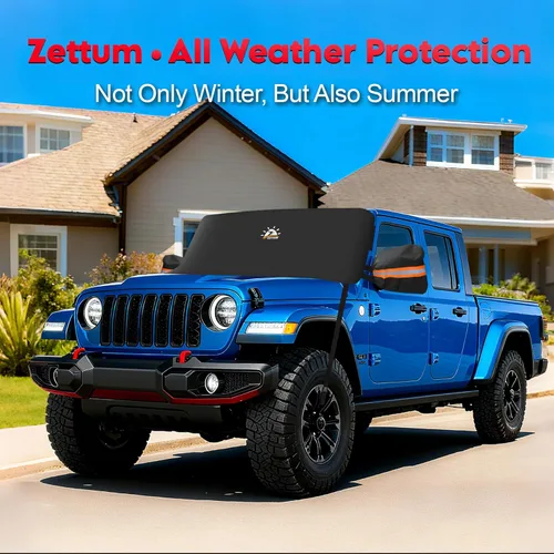 Vista 8 de Zettum Cubierta de nieve para parabrisas de automóvil para Jeep Wrangler – Cubierta de hielo para parabrisas de automóvil 600D, cubierta de nieve