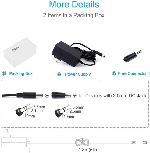 Vista 5 de [Listado UL] Cargador de fuente de alimentación Maxson de 15 V 2 A (entrada CA 100 V-240 V, salida CC 15 voltios 2 amperios 30 vatios) Adaptador