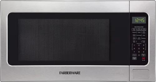 Vista 13 de Farberware Horno microondas de encimera de 0.9 pies cúbicos, 900 vatios de potencia, configuración de cocción automática, descongelación, fácil Negro