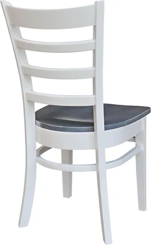 Vista 69 de IC International Concepts Juego de dos sillas auxiliares Emily, color nogal/carbón lavado