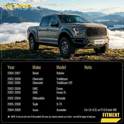 Vista 2 de TUCAREST 2 piezas K660155 (sin suspensión de nivel de aire) Conjunto de brazo de control superior trasero compatible con Bu-ick Rainier/Chevy SSR