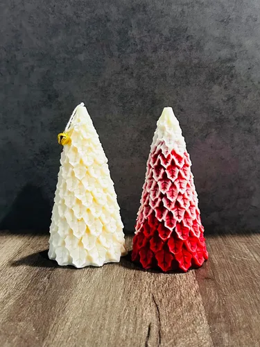 Vista 4 de Christmas Tree Candle Set - Shaped Pine Tree Candle - Christmas Eve Candles - New Years Candles - Aesthetic Christmas Decor - Winter Decor