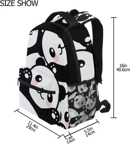Vista 7 de ATTX Linda mochila con diseño de panda para niños y niñas, bonito panda de dibujos animados, Ciclismo
