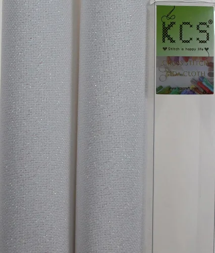 Vista 54 de KCS 2 piezas de tela de costura de algodón Aida de punto de cruz de 15 x 18 pulgadas (blanco antiguo, 14 unidades)