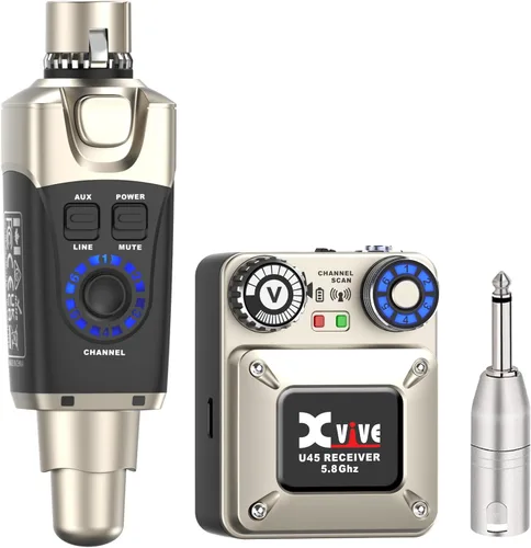 Sistema de monitorización intrauditivo inalámbrico Xvive U45 con transmisor y receptor de 5.8GHz