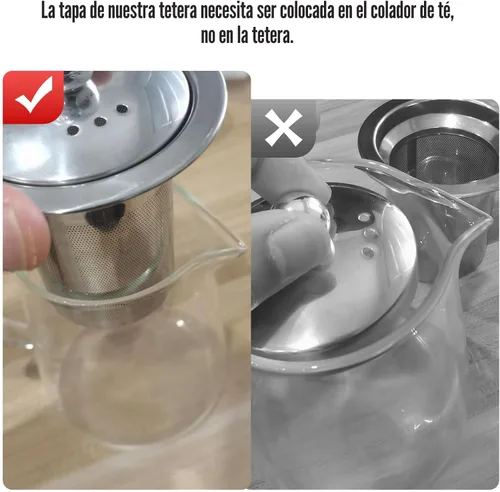 Vista 7 de PARACITY Tetera de vidrio para estufa 550ML, hervidor de té transparente de borosilicato con infusor extraíble de acero inoxidable 18/8, tetera