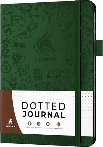 Vista 16 de Clever Fox Dotted Journal 2.0 - Cuaderno compacto de planificación y bocetos con cuadrícula de puntos, papel grueso de 4.23 oz/m² (120 GSM). Agenda