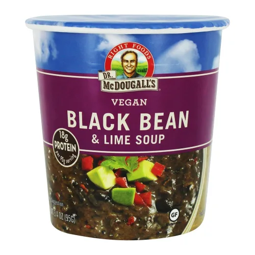 Dr McDougalls Right Foods - Sopa grande de frijoles negros y lima, 3.4 onzas, 6 por caja.6