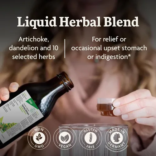Vista 3 de Floradix Gallexier Herbal Bitters - Suplemento de apoyo digestivo con alcachofa, diente de león, cúrcuma, jengibre y más - Fórmula líquida - Fácil