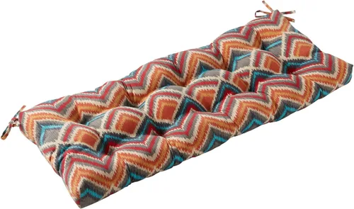 Vista 32 de Greendale Home Fashions Cojín de banco para exteriores de 51 pulgadas, Adobe Stripe