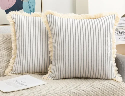 Vista 7 de NUYECY - Juego de 2 fundas de almohada boho negras de 26 x 26 pulgadas, fundas de almohada estilo euro, fundas grandes decorativas para cojín
