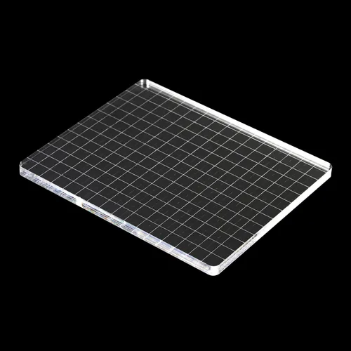 Vista 4 de PATIKIL Bloque de sello acrílico de 6 x 5 pulgadas, bloque de estampado transparente con líneas de cuadrícula, bloques de montaje decorativos