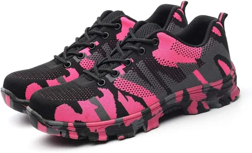 Vista 5 de Luolocsn Womens Work Steel Toe Shoe Camo Safety Shoe for Men Lightweight Industrial Construction Shoes