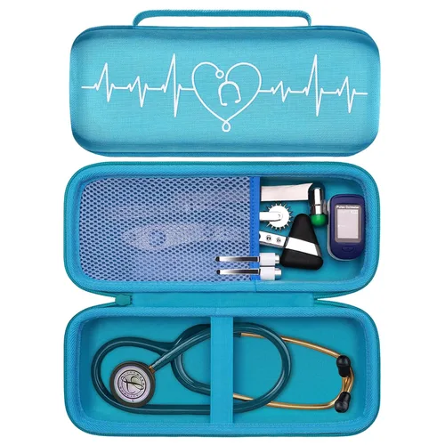 Vista 15 de Estuche para estetoscopio LTGEM para 3M Littmann Cardiology III, II, IV, 3M Littmann Master Cardiology/MDF MDOne de acero inoxidable, accesorios