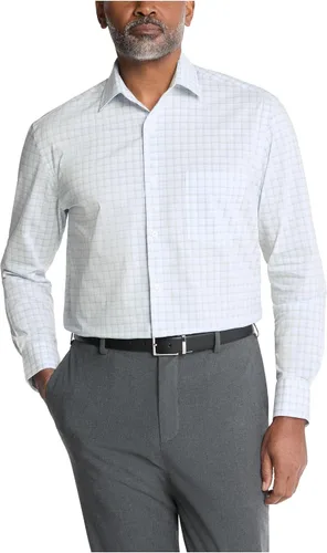 Vista 44 de Van Heusen Camisa de vestir para hombre, ajuste regular, ultra sin arrugas, cuello flexible, elástico a cuadros Albaricoque