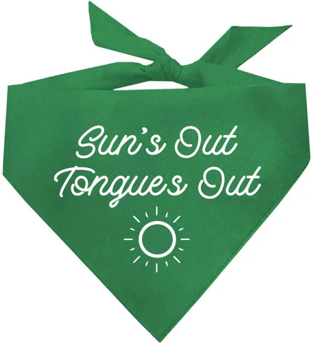 Vista 6 de Sun's Out Tongues Out - Bandana de verano para perro (negro, XS 469)