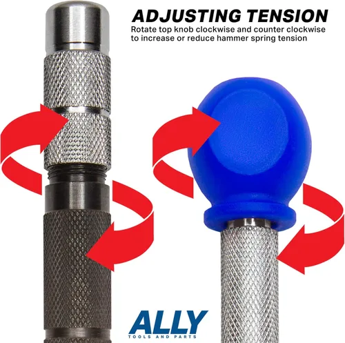 Vista 2 de ALLY Tools - Punzón central automático súper fuerte de 6 y 5 pulgadas, perforador central automático perfecto para metal, madera, plástico, vidrio