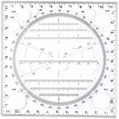 2 reglas de dibujo multifuncionales, diseño de ángulo y círculo, plantilla de dibujo geométrico, regla de medición, herramienta de dibujo para