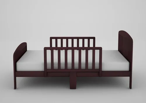 Vista 9 de Harrisburg - Cama para niños pequeños, cama de transición de diseño moderno de madera maciza con rieles laterales para dormitorio infantil con 2