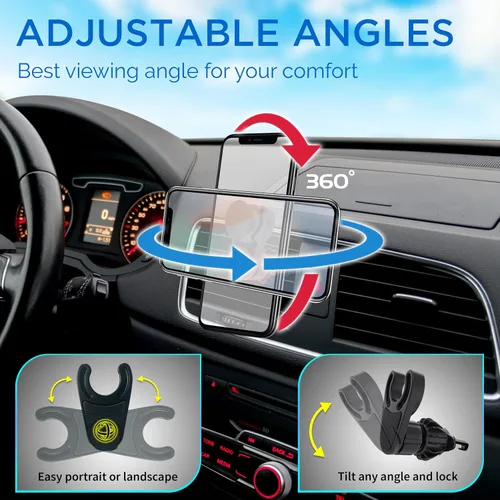 Vista 5 de MCCHJoy Soporte magnético para automóvil 2X-Hold para PopSockets, fácil de instalar, montaje de ventilación de aire, ajustable y seguro, se adapta a