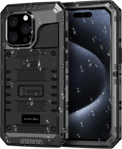 Vista 22 de Beasyjoy Funda de Metal para iPhone SE 2022/2020/8/7, Funda Impermeable Resistente con Protector de Pantalla, Protección de Cuerpo Completo Grado