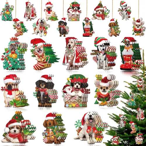Vista 15 de 36 Piezas Adornos Navideños de Bastón de Caramelo de Madera Decoración Colgante Recortes de Árbol de Navidad de Menta para Suministros de Decoración