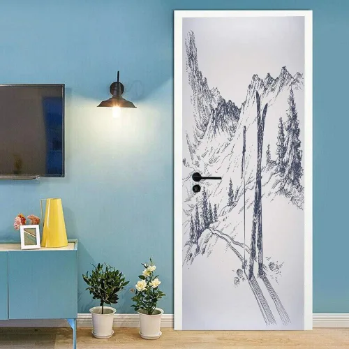 Vista 14 de Adhesivos 3D para puerta, murales para despegar y pegar, diseño de flores, autoadhesivas, removibles, de PVC, impermeable, póster para dormitorio
