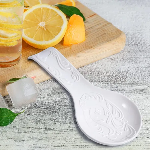 Vista 7 de Cucharas para cocina, soporte de cuchara de cerámica para estufa, encimera, soporte para utensilios de cocina, soporte para cucharas para cocinar