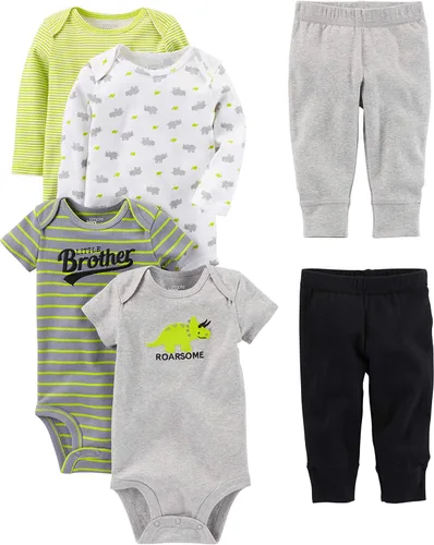 Vista 3 de Simple Joys by Carter's unisex-baby 6-piece Bodysuits (Short and Long Sleeve) and Pants Set