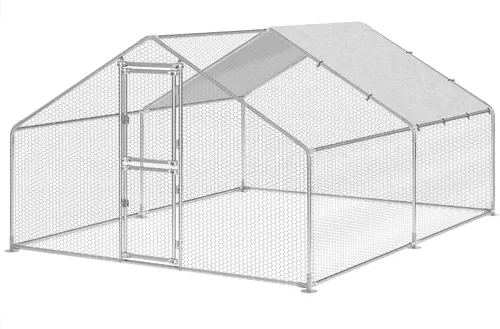 Vista 9 de DWVO Gallinero de madera maciza para 4 a 6 pollos, corral de madera al aire libre con 2 cajas nido, jaula de aves de corral, conejera, pato