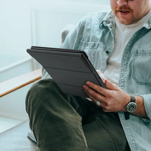 Vista 7 de Ayotu Funda con soporte para Kindle Scribe de 10.2 pulgadas (versión 2024/2022), apagado y encendido automático, funda de tela resistente de alta