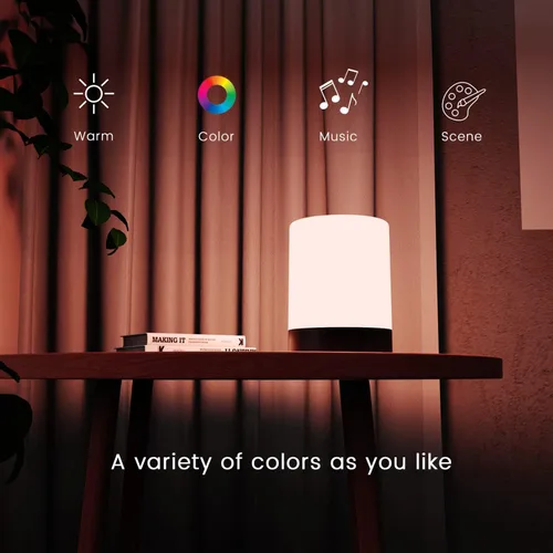 Vista 4 de Elecstars Lámpara de Mesita de Noche con Control Táctil con Altavoz Bluetooth, Luz Nocturna Regulable, Lámpara de Mesa Portátil, Mejor Regalo