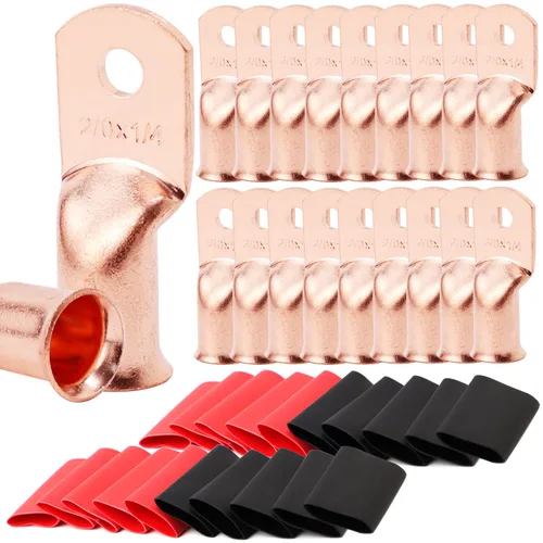 Vista 48 de TKDMR - Kit de 264 piezas de extremos de cable de batería, 132 piezas de terminales de anillo de lengüetas de cable de cobre resistentes AWG 8 6 4 2