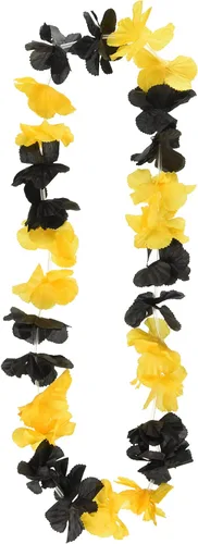 Vista 5 de Beistle Silk 'N Petals Party Lei, 36 pulgadas, negro/amarillo dorado