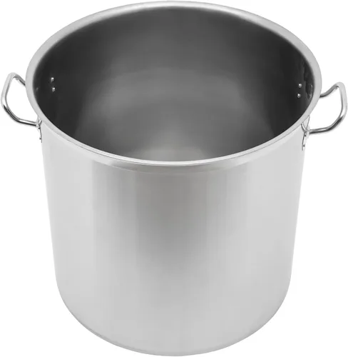 Vista 8 de Olla de acero inoxidable de 100 cuartos de galón con tapa, olla grande de 19.7 x 19.7 pulgadas, olla de acero inoxidable para comedor, tienda