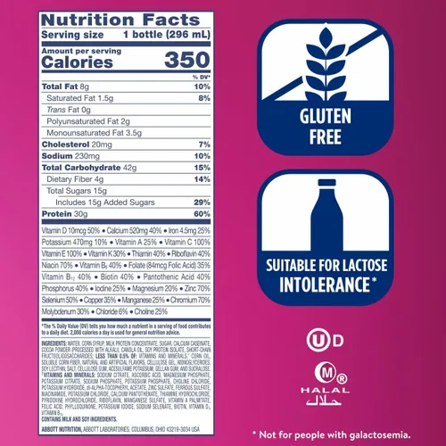 Vista 5 de Ensure COMPLETE Nutrition Shake, 1.06 oz de proteína, batido de reemplazo de comidas, con nutrientes para la salud inmunológica, chocolate, 10 onzas