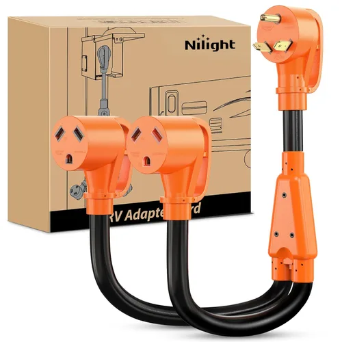 Vista 32 de Nilight Adaptador de corriente para autocaravana, enchufe macho a hembra, cable eléctrico resistente STW, cables impermeables para caravana