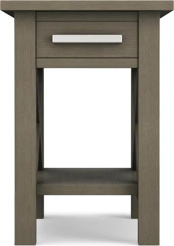 Vista 139 de Simpli Home Kitchener mesa de centro, color nogal oscuro, Pino, Distressed Grey