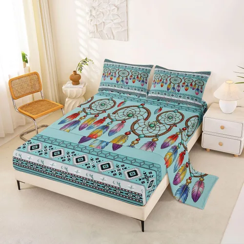 Vista 13 de Erosebridal Western Aztec Sheets Twin Brown Bull Skull Bed Sheets Set Southwestern Boho Sheet Set for Boys Girls Rustic Farmhouse Bed Sets 3Pcs