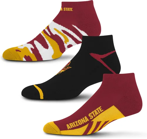 For Bare Feet Paquete de 3 calcetines tobilleros unisex para adultos de la NCAA Camo Boom